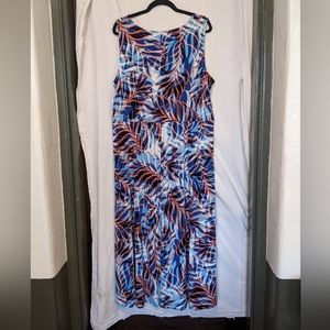 Sabrina Blue - Tropical Dress - Blue & Orange - 3X - NWT